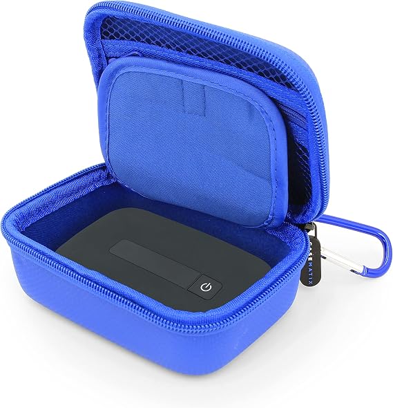 CASEMATIX 4G WiFi Hotspot Carrying Case - Compatible with Verizon Jetpack MiFi 8800L, Netgear Unite 4G LTE Mobile WiFi Hotspot and More - Dark Blue Travel Case