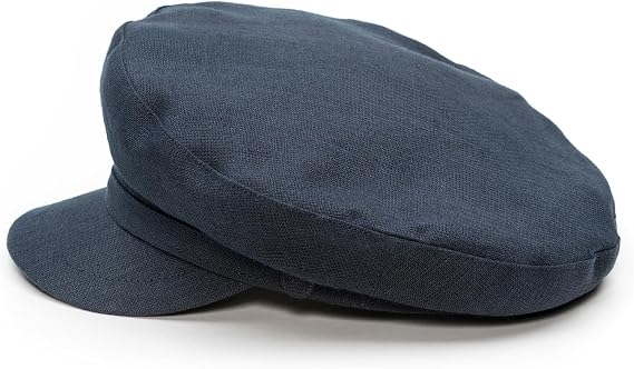 Sterkowski Model Pireus | 100% Linen Breton Cap for Men and Women | Traditional Airy Sailor Cap