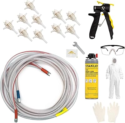 STANLEY 15 Spray Foam Gun Hose Assembly 1xGun Hose Replacement Hose for Closed Cell Spray Insulation Kit | Durable 2-Part Foam System Accessory | for Wall, Attic, Crawl Space Applications