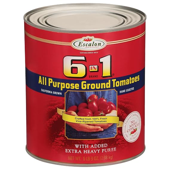 Escalon 6 IN 1 All Purpose Ground Tomatoes, 6 lb 9 oz Can