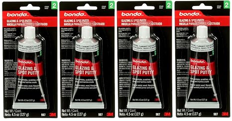3M Bondo 907 Glazing and Spot Putty - 4.5 oz, 4 Pack