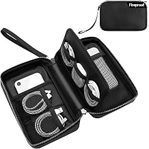 Fireproof Electronics Organizer Travel Case, Water Resistant Tech Accessories Pouch, Explosion-proof Cord Storage Bag with Fireproof Zipper for Phone, Power Bank, Cables, USB, Black