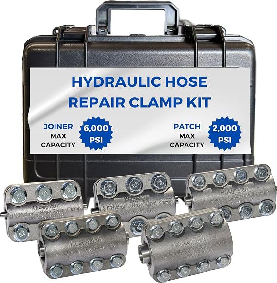 Hydraulic Hose Repair Kit, Clamp for Fast Hose Repair, Durable Hose Repair Fittings, Hose Connector Repair, High Pressure Hose Clamps, Hose Patch Kit - 14, 38, 12, 34, and 1"