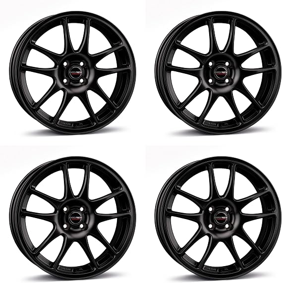 4x Borbet alloy rims RS 7x17 ET35 4x100 black matt compatible with Opel Adam Agila Astra Corsa Karl Meriva Tigra