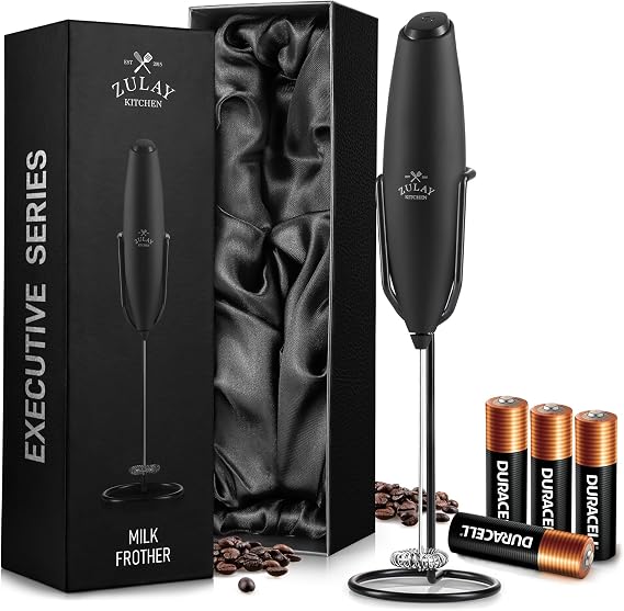 Zulay Milk Frother Frother Whisk Executive Series Black