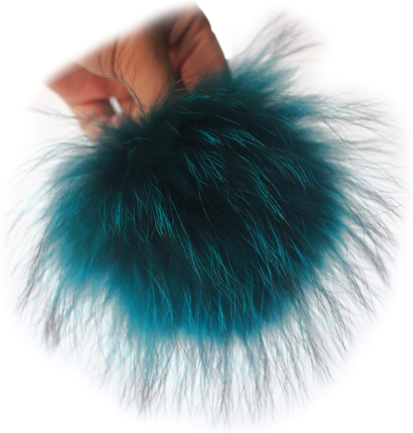 Chunxiao DIY Raccoon Fur Pom Pom Ball with Press Snap Button for Knitted Hat Beanie Hats, Detachable
