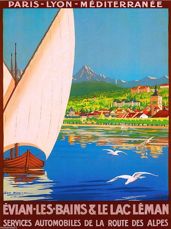 Magnet Evian Les Bain Le Lac Leman France French Europe Travel Advertisement Magnet