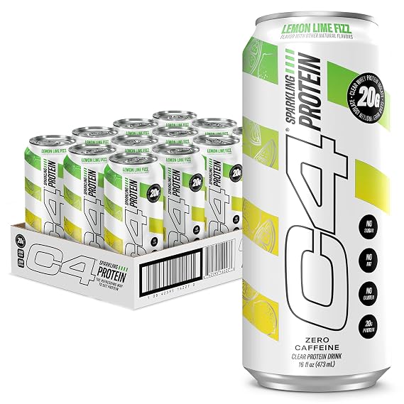 C4 Sparkling Protein RTD 16oz 12pk Lemon Lime Fizz