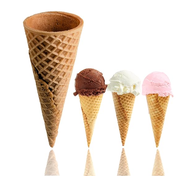 BONBON RIO STORE Sugar Cones for Ice Cream - Cones for Dessert Classic Ice cream cone Sweet, Crisp, Crunchy and Delicious Ideal for Family Gatherings, Parties (200-Pack)