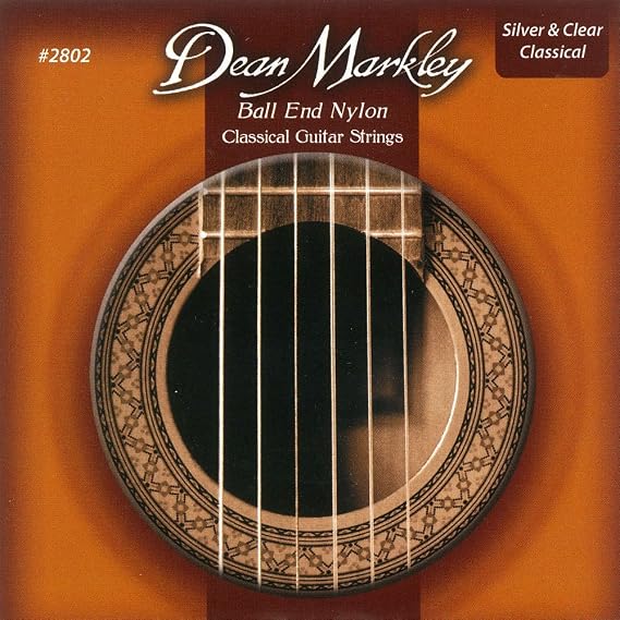 Dean Markley Classical Ball End Nylon Guitar Strings, Master Series 28-42 Silver and Clear Nylon String Guitar with Rich Bass Tone & Smooth Feel, Polished with Finest Grade Nylon Strings, Made in USA