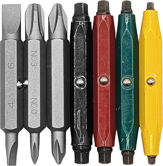 MEGAPRO Bit Pack - Authentic PL Robertson Bits (0,1,2,3) 2" Bits | 7 Double-Ended Bit Pack