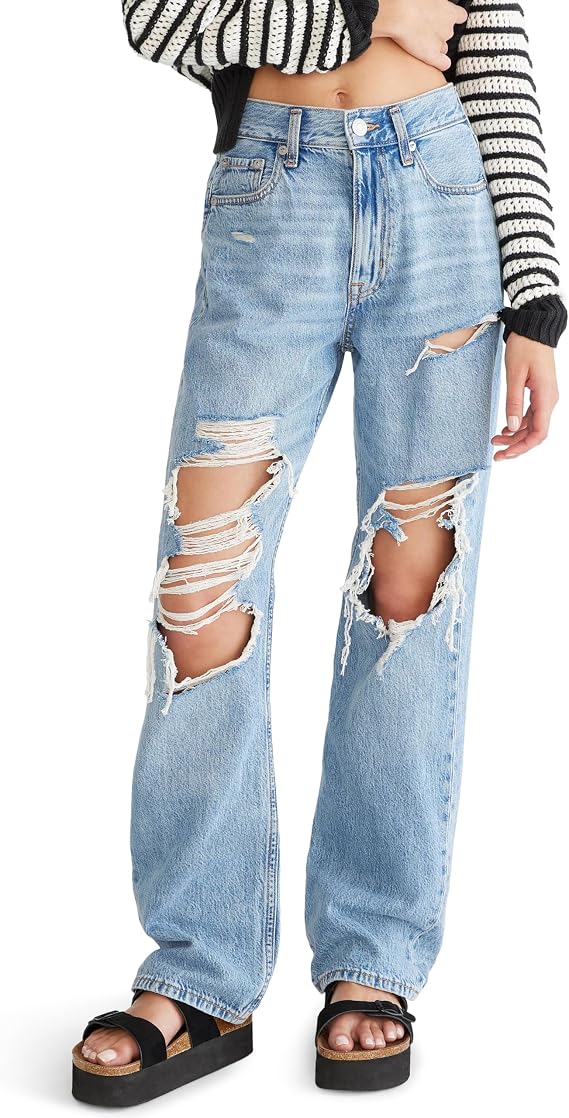AEROPOSTALE Women's AEROPOSTALE Womens Juniors High Rise Loose Fit Jean