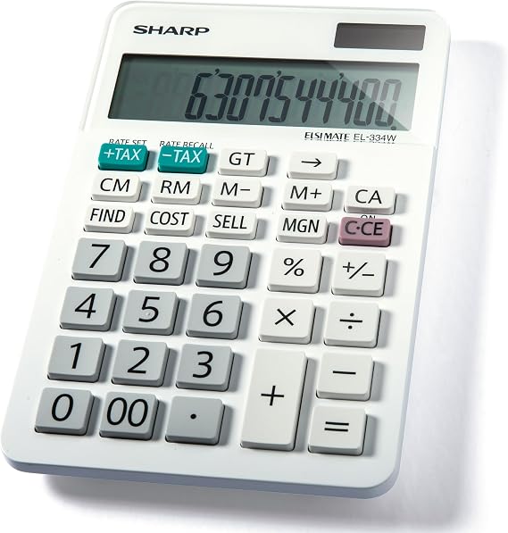 Sharp 12-Digit Dual Power Business Calculator, (EL-334WB)