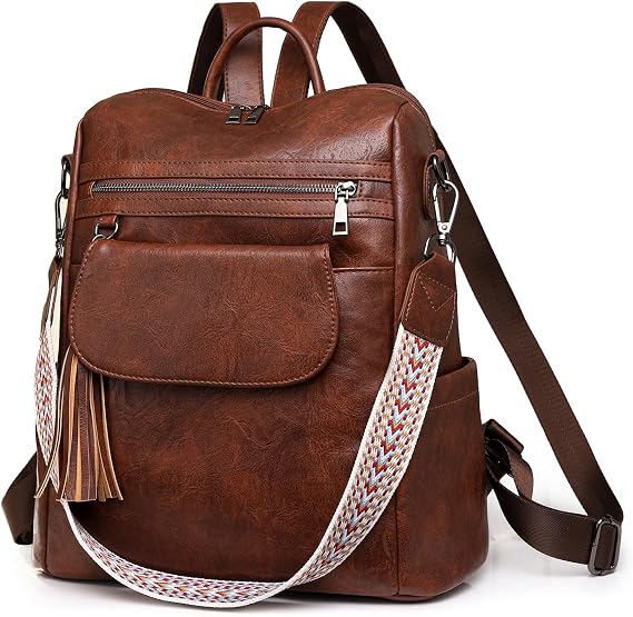 Leather Backpack Women's Small 2 in 1 Backpack Handbag Elegant Waterproof City Backpack Women's Mini Backpacks Modern Travel Backpack Backpack Handbags for Travel Work School