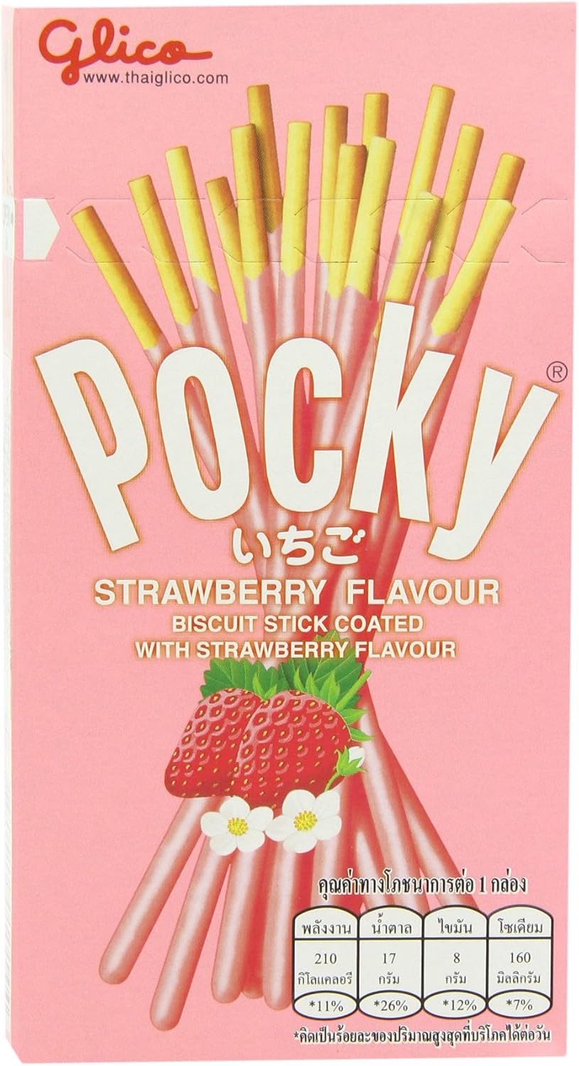 Pocky Strawberry Flavour Biscuits Stick 45 g Pack of 6