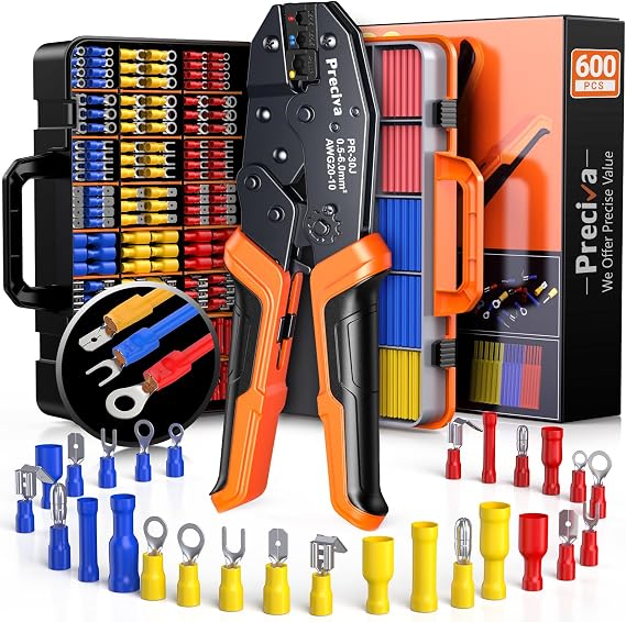 Preciva 600-Piece Professional Wire Crimping Tool Set