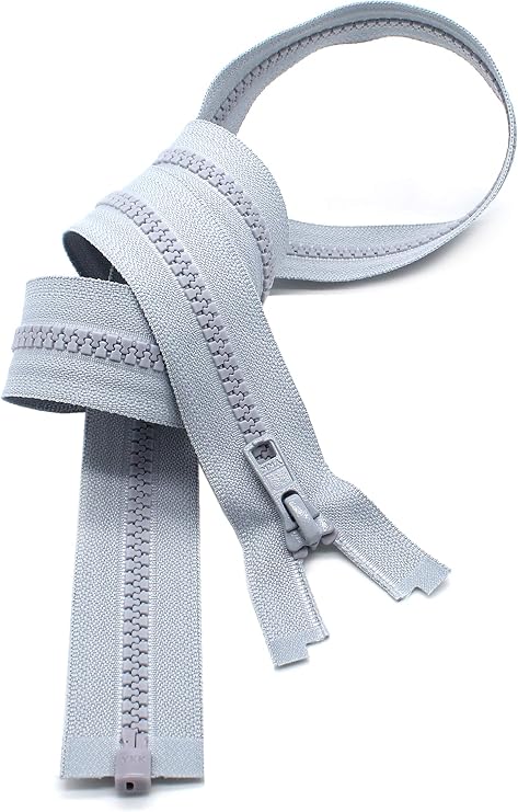 YKK 19" Vislon Zipper ~ YKK #5 Molded Plastic ~ Separating - 119 Lite Grey (1 Zipper/Pack)