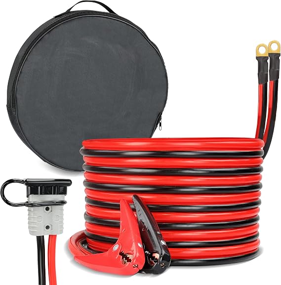 Dumble Jumper Cables Heavy Duty 800 Amp Max - 1 Pack 1 Gauge 30 Foot Quick Connect for Car or Truck