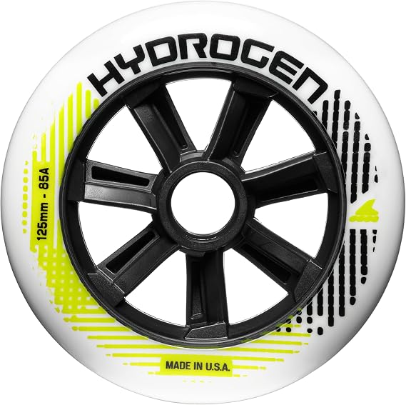 Rollerblade HYDROGEN 125/85A (6PCS), Inline Skate Wheels, White, 125 mm/85A, Adults Unisex