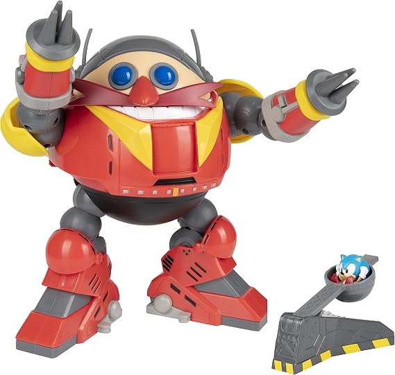 Sonic The Hedgehog Jakks Pacific Giant Eggman Robot Battle Set CS (Net),Red,grey and Yellow