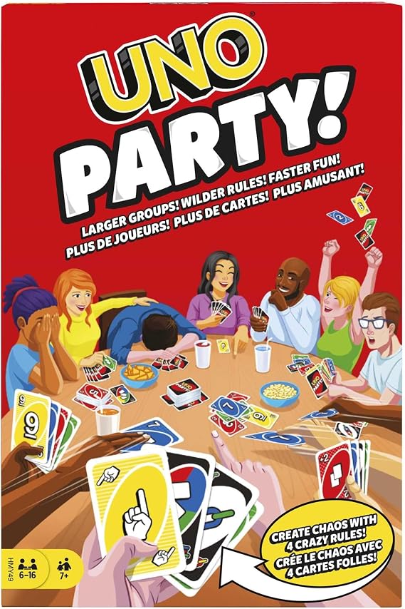 Mattel Games UNO Party Family Card Game for Large Groups, Kids and Adults, HMY49