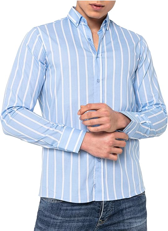Redbridge High-quality long-sleeved shirt with vertical stripes fashionable and elegant for business and leisure