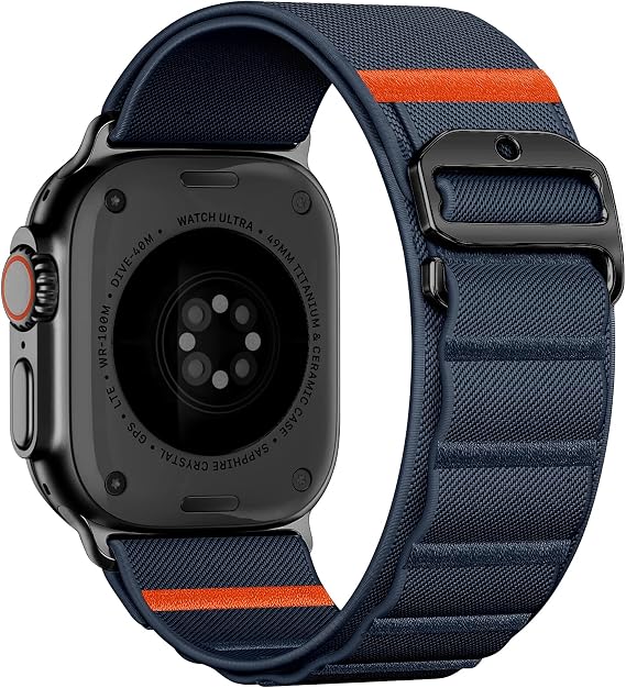 Stretch Nylon Strap Compatible with Apple Watch Strap 46 mm 49 mm 45 mm 44 mm 42 mm 38 mm 40 mm 41 mm for Men Women, Wide Soft Nylon Sport Band for iWatch Ultra Series 10/9/8/7/6/5/4/3/2/1/SE
