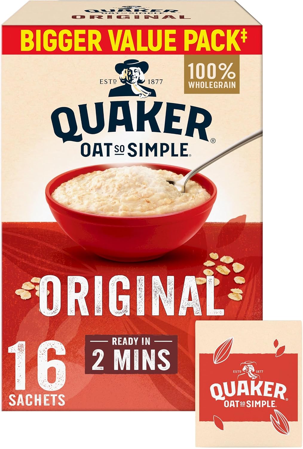 Quaker Oat So Simple Original Porridge Sachets, 16 x 27g
