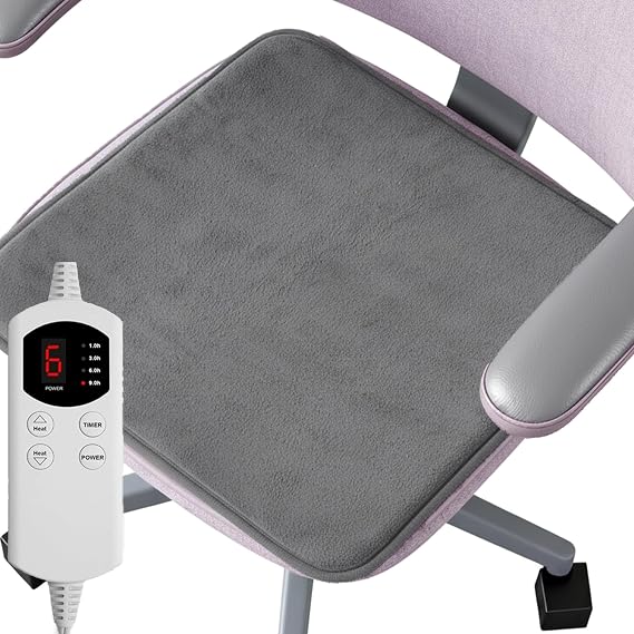 Heated Pad Heating Pad Mini, Electric Heated Seat Pad, 6 Temperature Levels and Setting Timers Function with Auto Shut Off, Machine Washable for Back, Neck, Shoulder, Belly - 18''x18''