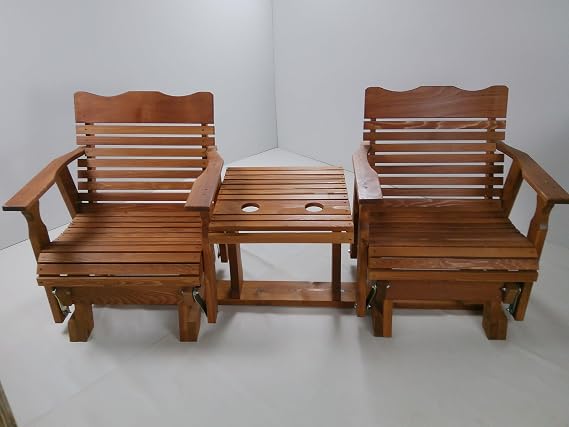 Rustic Finished 6 Foot Cedar Porch Settee Glider, Amish Crafted