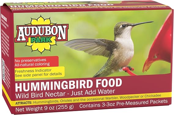 Audubon Park Hummingbird Food Wild Bird Nectar, Hummingbird Food for Outside Feeder, (3) 3-oz. Pre-Measured Packets