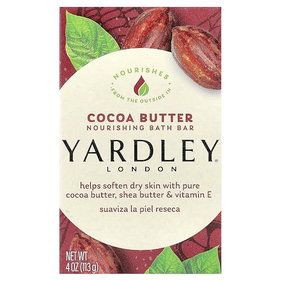 Yardley London Nourishing Bath Bar, Cocoa Butter, 4 oz (113 g)