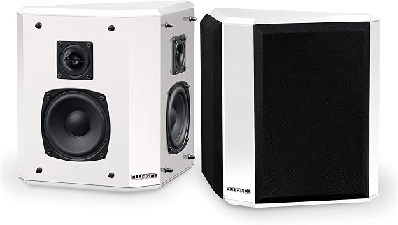Fluance Elite High Definition 2-Way Bipolar Surround Speakers for Wide Dispersion Surround Sound in Home Theater Systems - White/Pair (SXBP2WH)