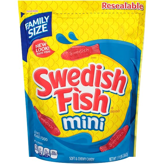 Swedish Fish, Mini Soft & Chewy Candy Family Size, 30.4 Ounce