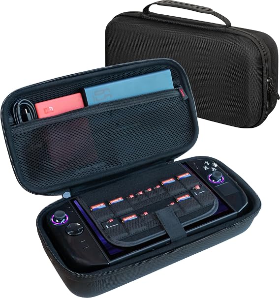 ButterFox Large Carrying Case For Lenovo Legion Go 2/Go S/Go, Fits Charger | 2 Accessories Compartments for Folding Keyboard/Slim Mouse/Battery Pack and etc. Bottom accessories compartment cover