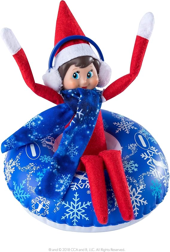 The Elf on The Shelf Totally Tubular Snow Tube Set - Claus Couture Snow Tube, Snow Scarf and Earmuff Three Piece Accessory Set - Dress Your Elf for Wintertime Ski Adventures and Snow Day Fun