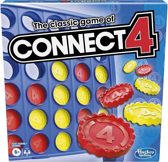 Hasbro Gaming Connect 4 Classic Grid, 4 in a Row Game, Strategy Board Games for Kids, 2 Players for Family and Kids, Easter Gifts for Boys and Girls, Ages 6+