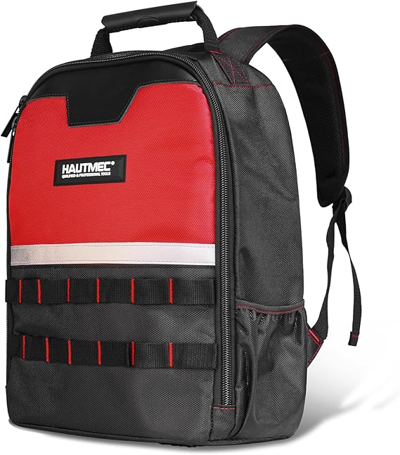 HAUTMEC Tool Backpack with Laptop Compartment, Heavy-Duty 1680D Tool Bag Backpack with Widened Padded Straps, Lightweight & Comfortable for Technicians & Contractors – HT0407