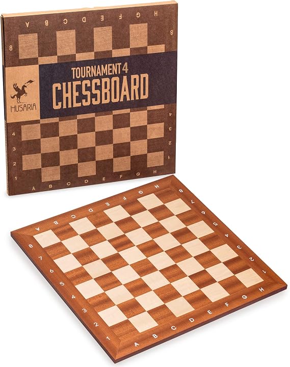 Husaria Professional Staunton Tournament Chess Board, No. 4, 16 Inches