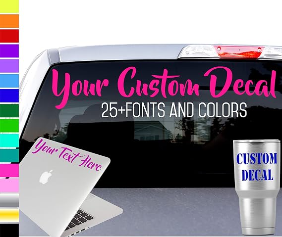 Custom Text Font Name Decal Sticker Compatible with Tumbler Cup, Laptop, Phones, Boats, and Vehicles (Glitter Colors Available)