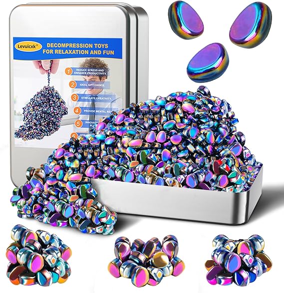 1000pcs Adult Fidget Toys Set - Magnetic Putty, Stress Relief Toys for Adults, Magnet Toys & Fidget Magnets - Ultimate Anxiety Relief Kit for Office Desk Play
