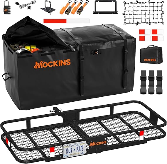 Mockins 60"x24"x6" Heavy Duty Trailer Hitch Cargo Carrier w/ 500 Lbs. Cap
