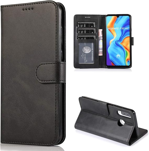 Protective Case for Huawei P30/P30 Lite/P30 Pro Leather Case Black