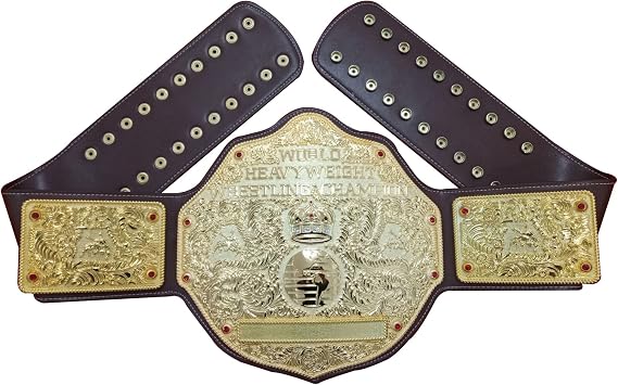 Fandu Belts Adult Championship wrestling belt Showing On Wrestling Brown strap full gold big gold