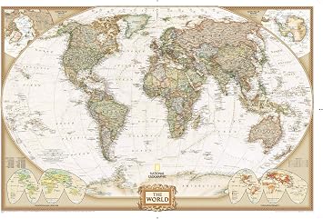 National Geographic Maps: World Executive Wall Map - 24 x 36 inch Poster - Art Quality Print on Polypropylene