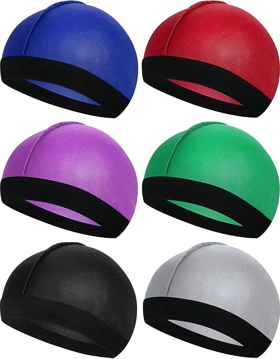 Geyoga 6 Pcs Kids Satin Wave Caps
