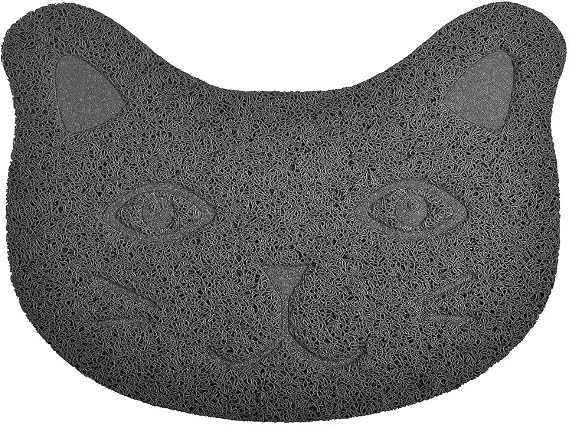 Small Cat Litter Box Debris Catcher Mat,Kitty Scatter Control Rug,16x12 Inches (Gray)