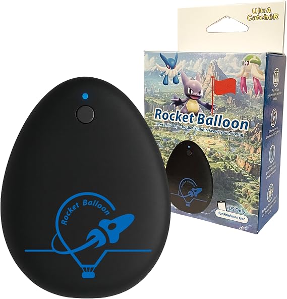 Rocket Balloon Car Walking Device for iOS Auto Catch and Auto Item Collection Smart Walking and Point to Point Movement with Dedicated App Route Continuation and Cooldown Protection