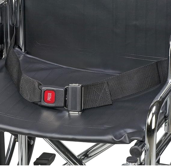 DMI Wheelchair Seat Belt and Safety Harness, Easy Install, 45 Inches long and 1.75 Inches Thick, Adjusts to 41 Inches, Black (Pack of 1)