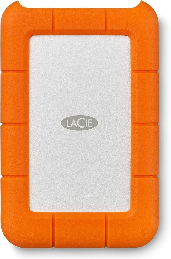 LaCie Rugged Mini, 2TB, 2.5", Portable External Hard Drive, for PC Mac iPad and iPhone, Data Rescue Service (LAC9000298) | 2.5, For PC Mac iPad, IPhone, Data Rescue Service (LAC9000298)